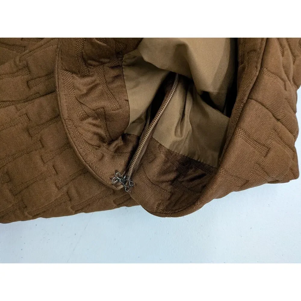 A New Day Brown Textured Mini Skirt Size 14 Lined High Waist NWT